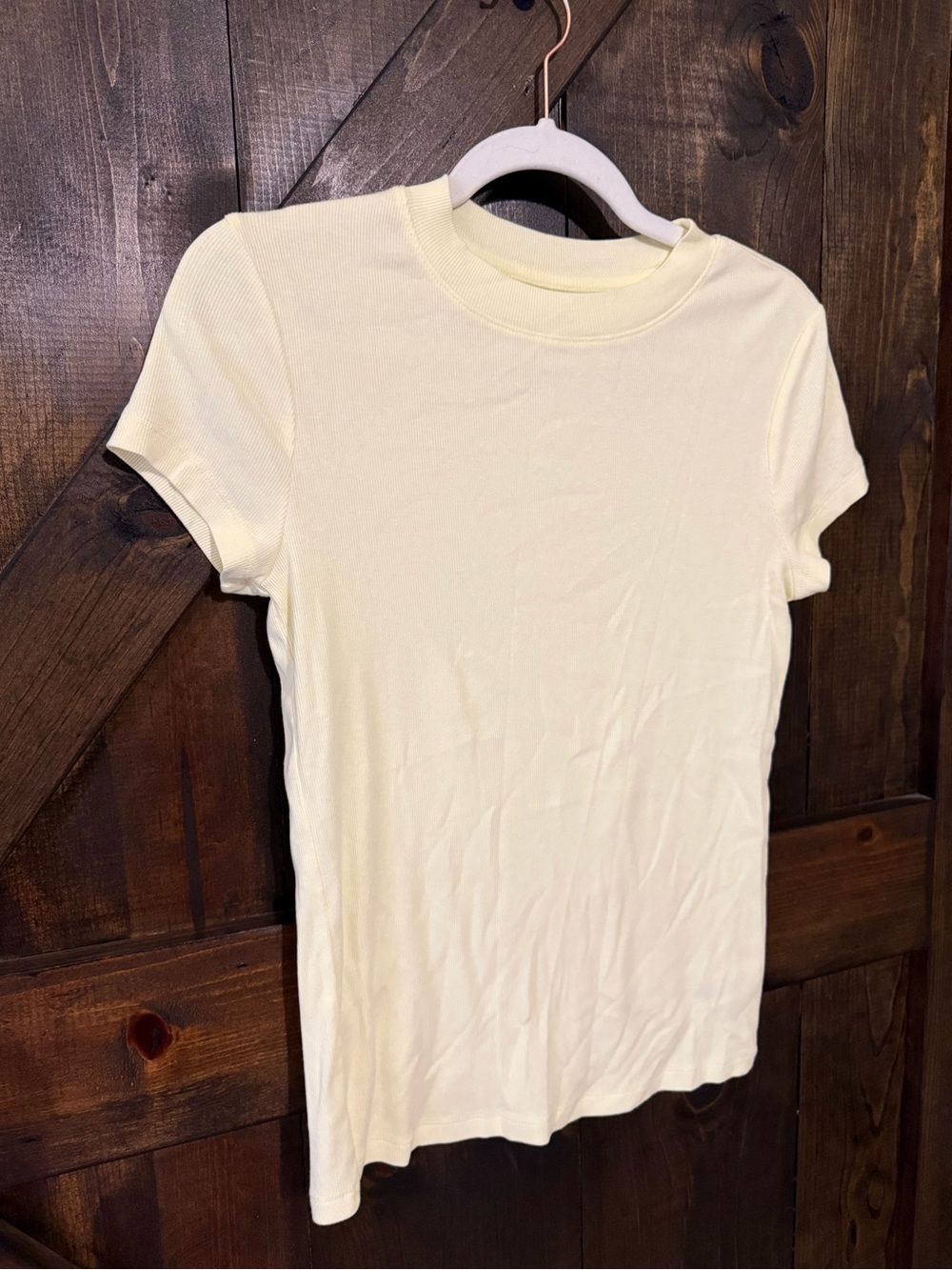 a new day butter yellow Short Sleeve Crewneck Tee